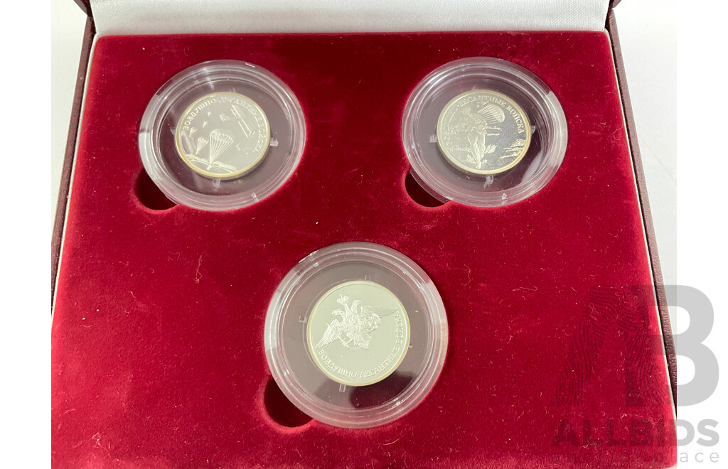 Russian 2006 Silver One Ruble Coin Set, Military Forces .925