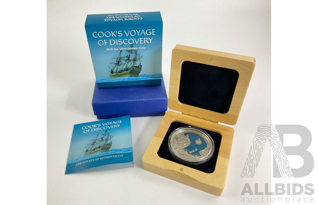 Solomon Island 2020 Silver Ten Dollar Coin, Cooks Voyage of Discovery 250th Anniversary .999