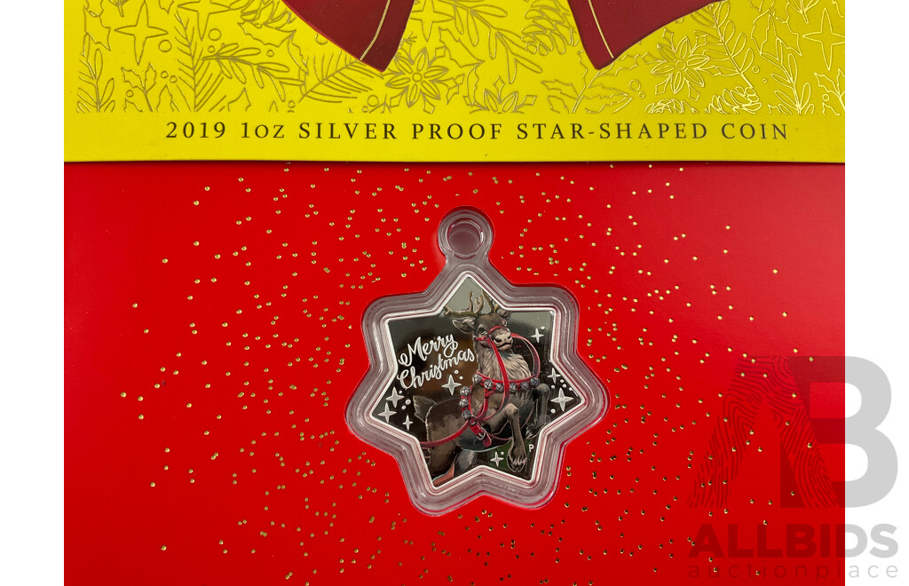 Australian Perth Mint 2019 Silver Star One Dollar Coin .999 and 2001 Federation Medallion