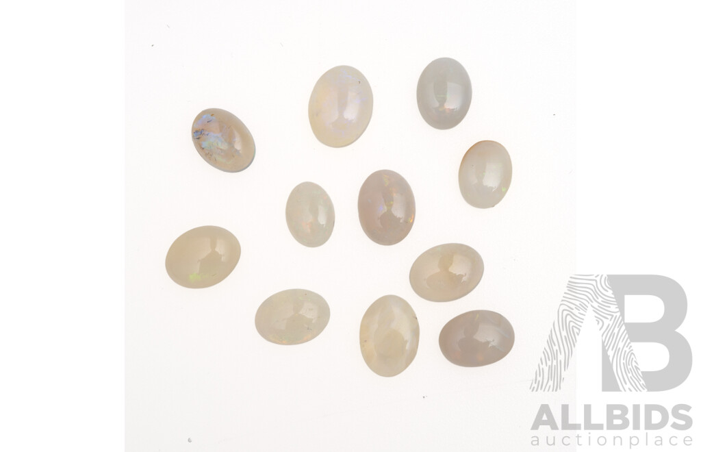 Crystal Opal Cabochons (11) Oval 7mm - 9mm Each in Length