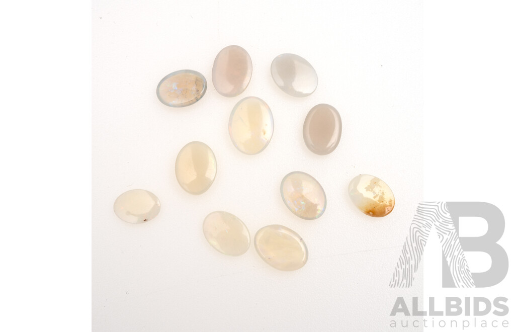 Crystal Opal Cabochons (11) Oval 7mm - 9mm Each in Length