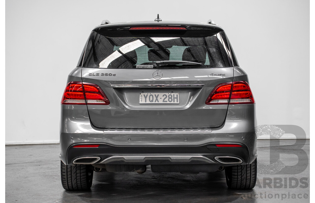 03/2018 Mercedes-Benz GLE 250d AMG Pack (AWD) 166 MY17.5 4D Wagon Selenite Grey Turbo Diesel 2.1L