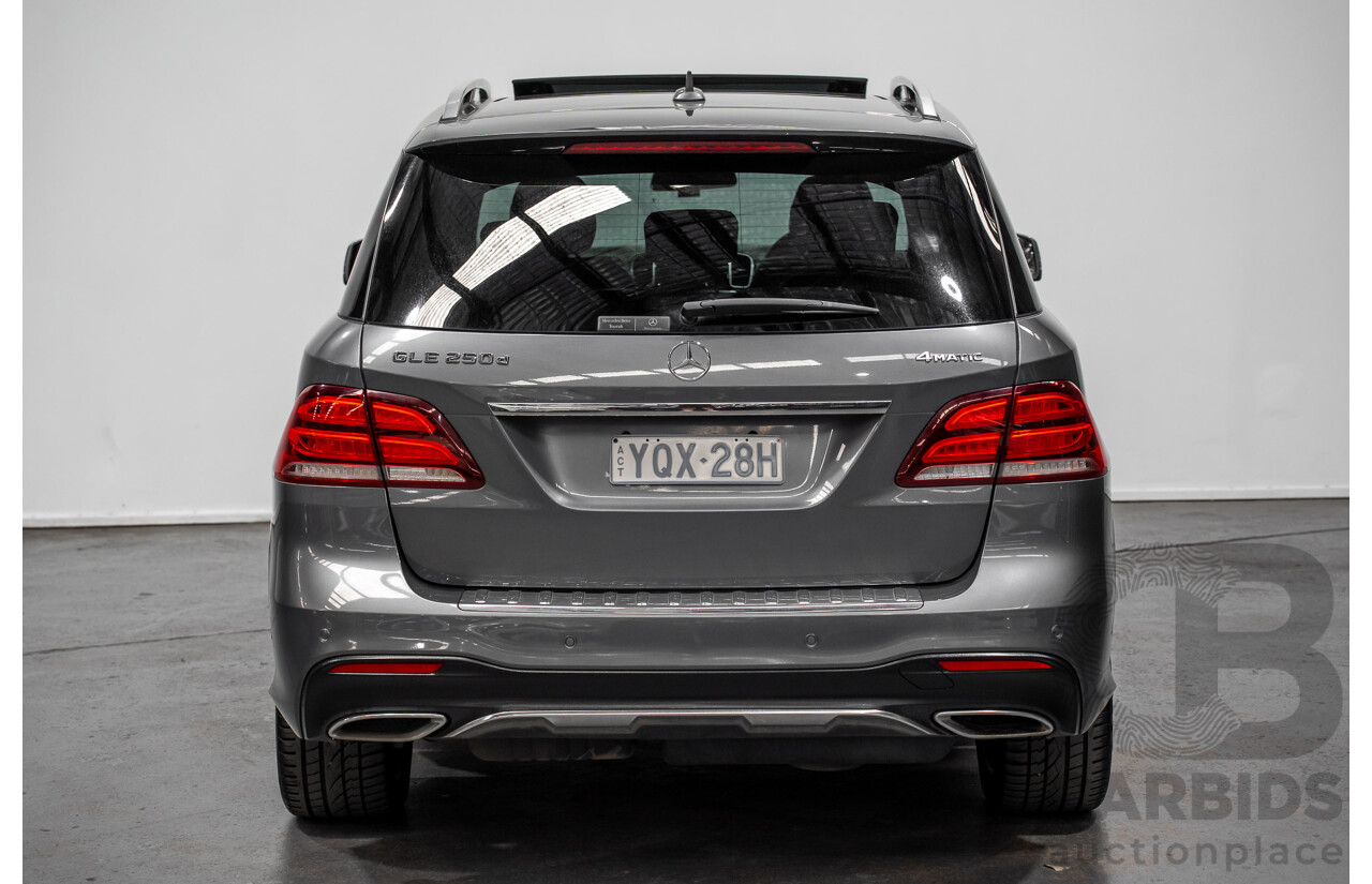 03/2018 Mercedes-Benz GLE 250d AMG Pack (AWD) 166 MY17.5 4D Wagon Selenite Grey Turbo Diesel 2.1L