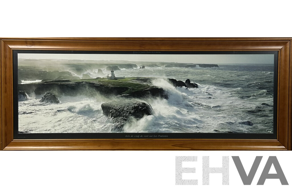 Philip Plisson, (20th Century, French, 1947-), Avis De Coup De Vent Sur Les Poulains, Quality Reproduction Print of Original Photograph, 67 x 165 cm (frame)