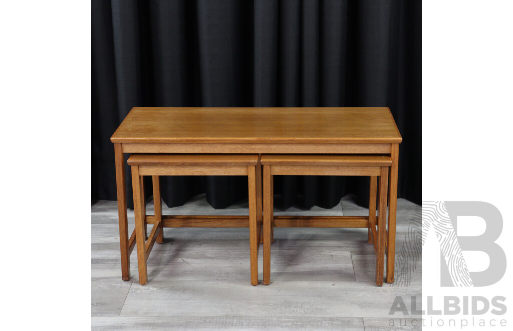 Teak Nest of Three Side Tables by Parker