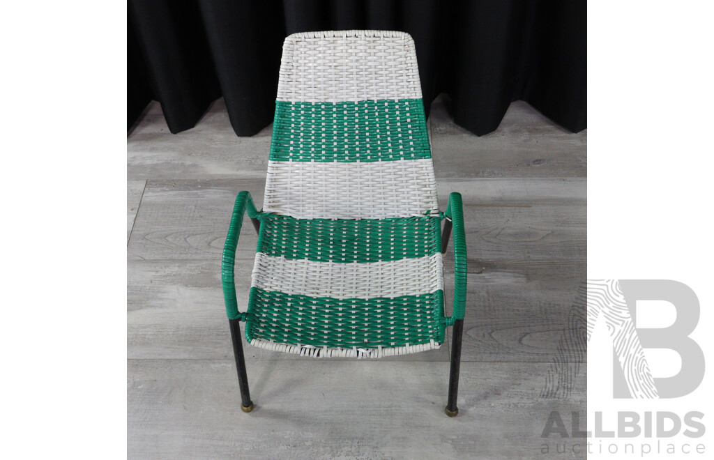 Vintage Childs Chair with Woven Upholstery