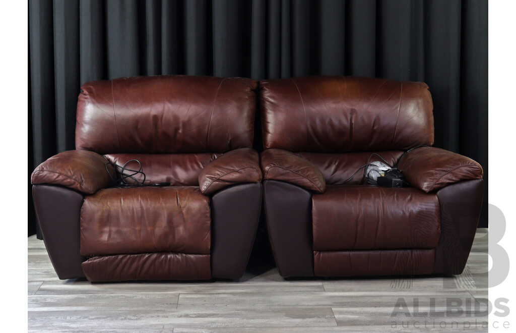 Leather Electric Reclining Five Piece Lounge Suite