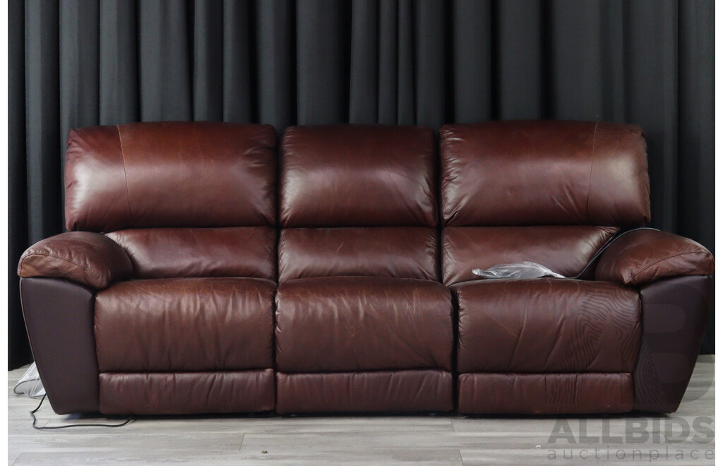 Leather Electric Reclining Five Piece Lounge Suite