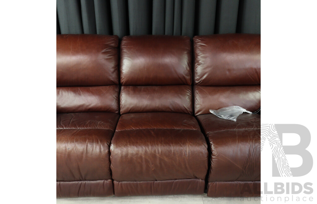 Leather Electric Reclining Five Piece Lounge Suite