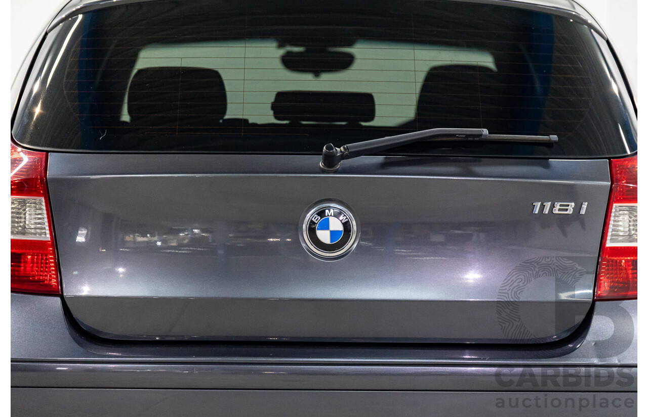 1/2007 BMW 118i E87 5d Hatchback Sparkling Graphite Metallic 2.0L