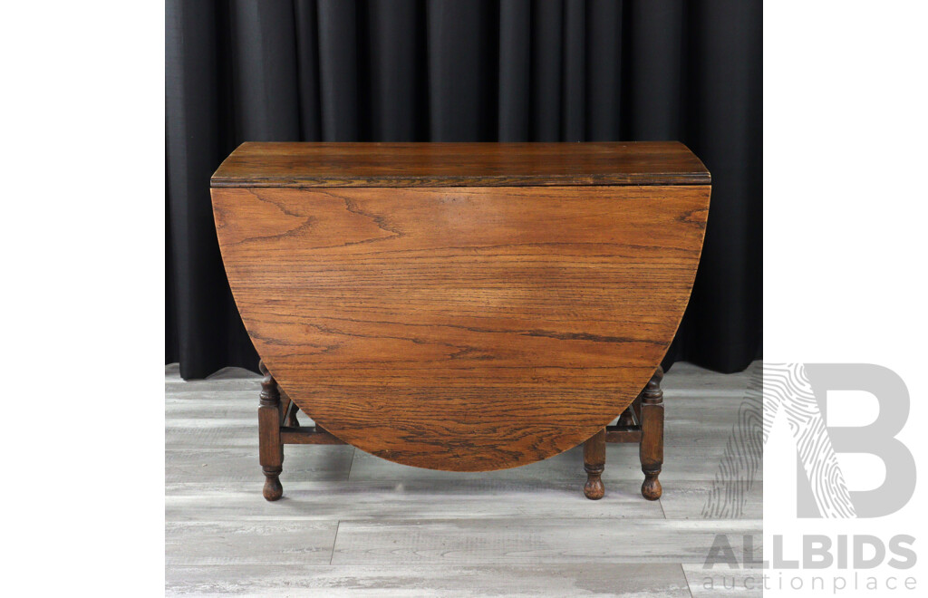 Art Deco Oak Drop Side Table