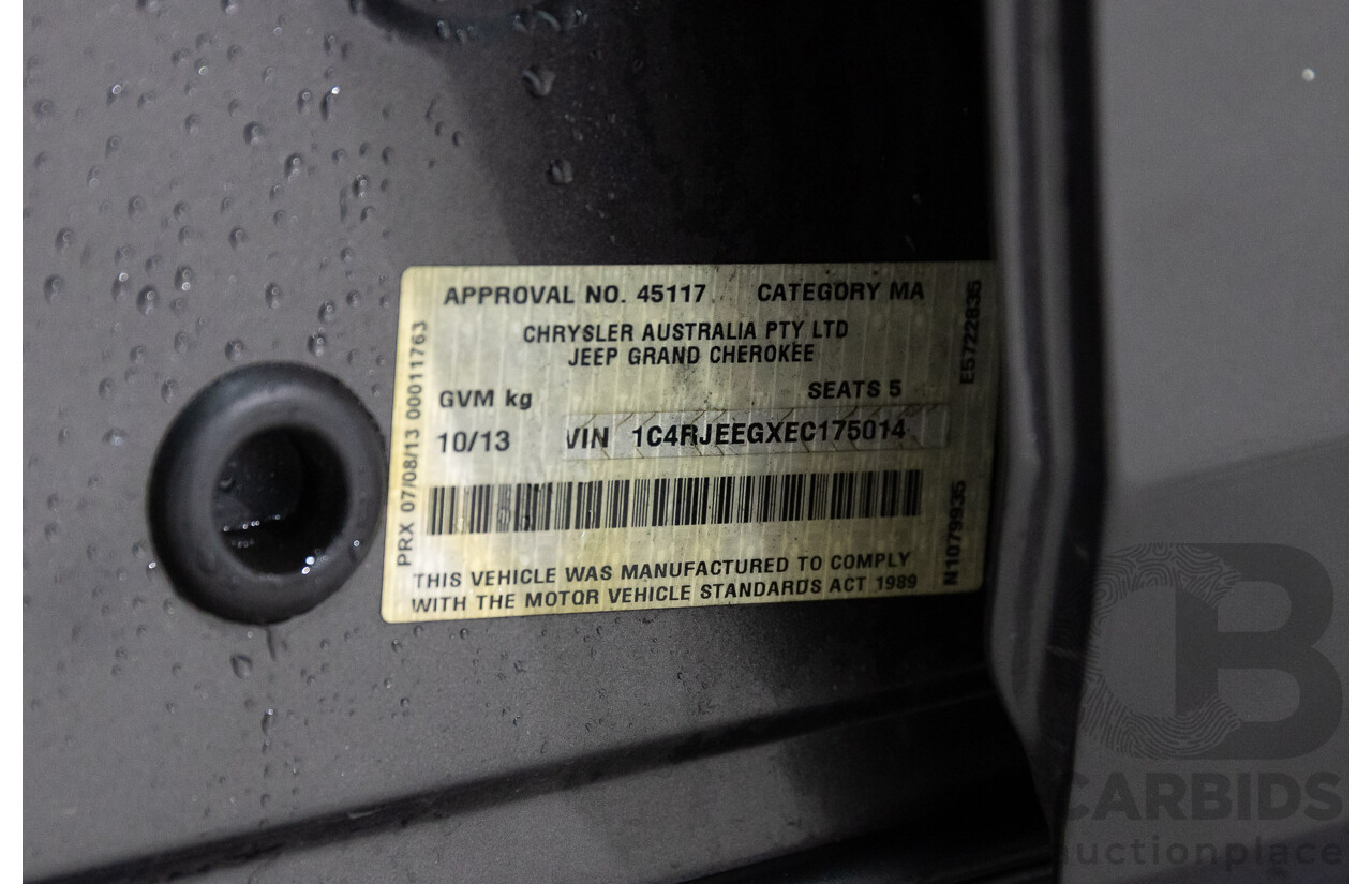 10/2013 Jeep Grand Cherokee Laredo WK MY14 4d Wagon Granite Crystal Pearl V6 3.6L