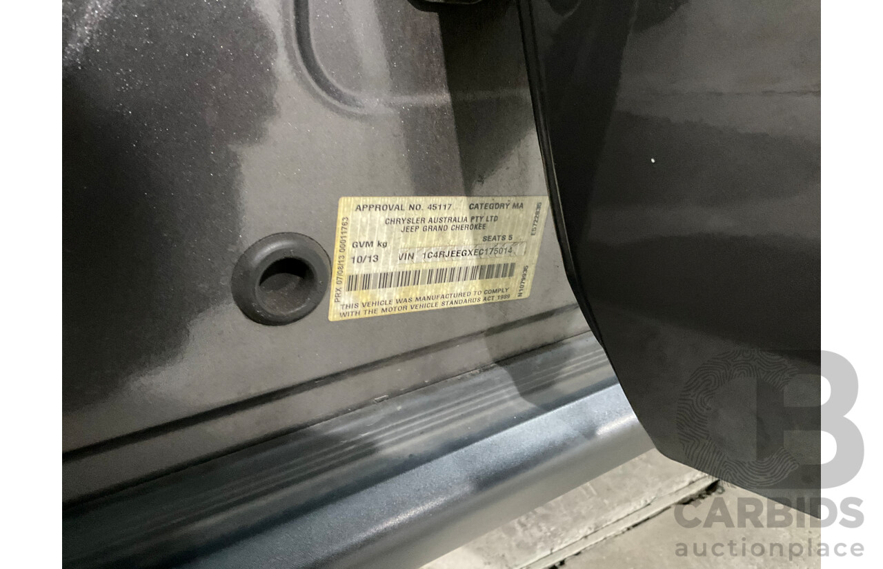 10/2013 Jeep Grand Cherokee Laredo WK MY14 4d Wagon Granite Crystal Pearl V6 3.6L