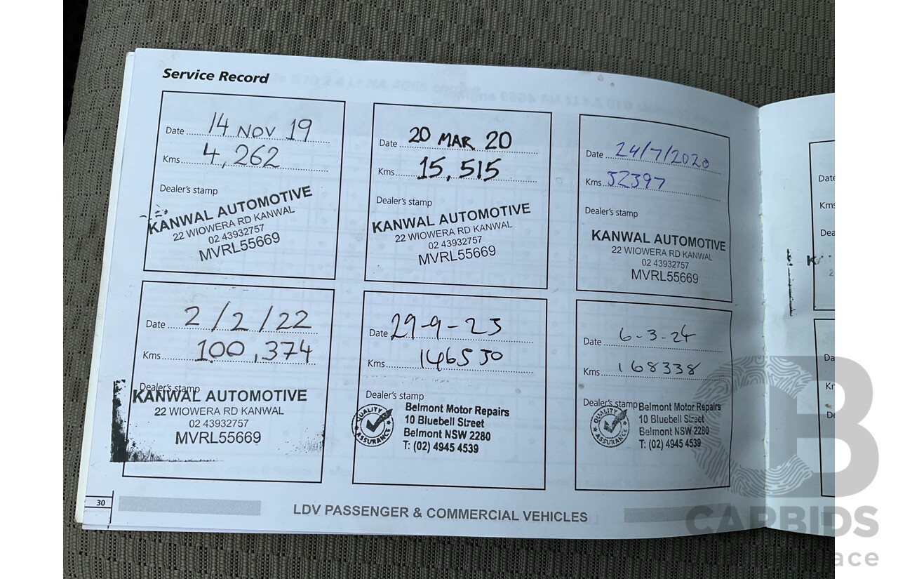 09/2019 LDV V80 LWB MID (FWD) K1 MY19 4d Van White 2.5L