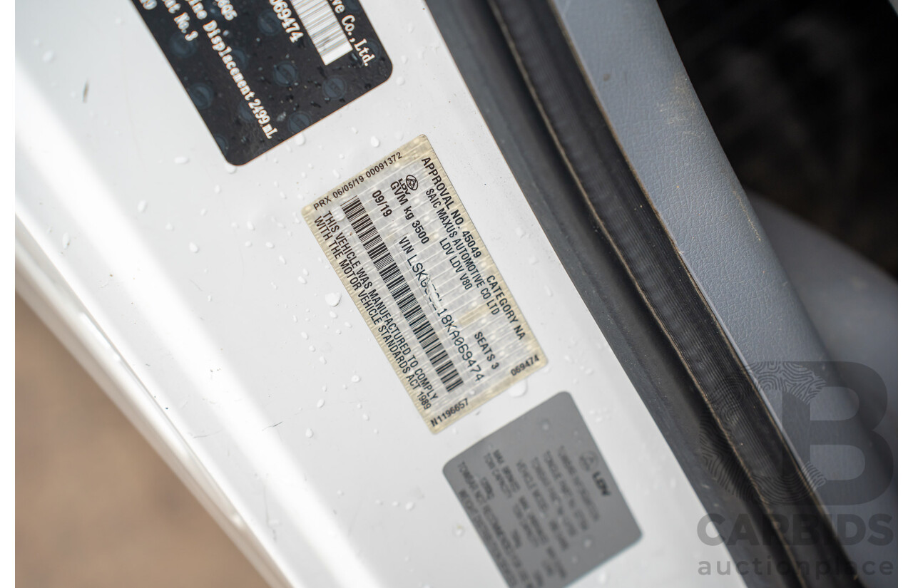 09/2019 LDV V80 LWB MID (FWD) K1 MY19 4d Van White 2.5L