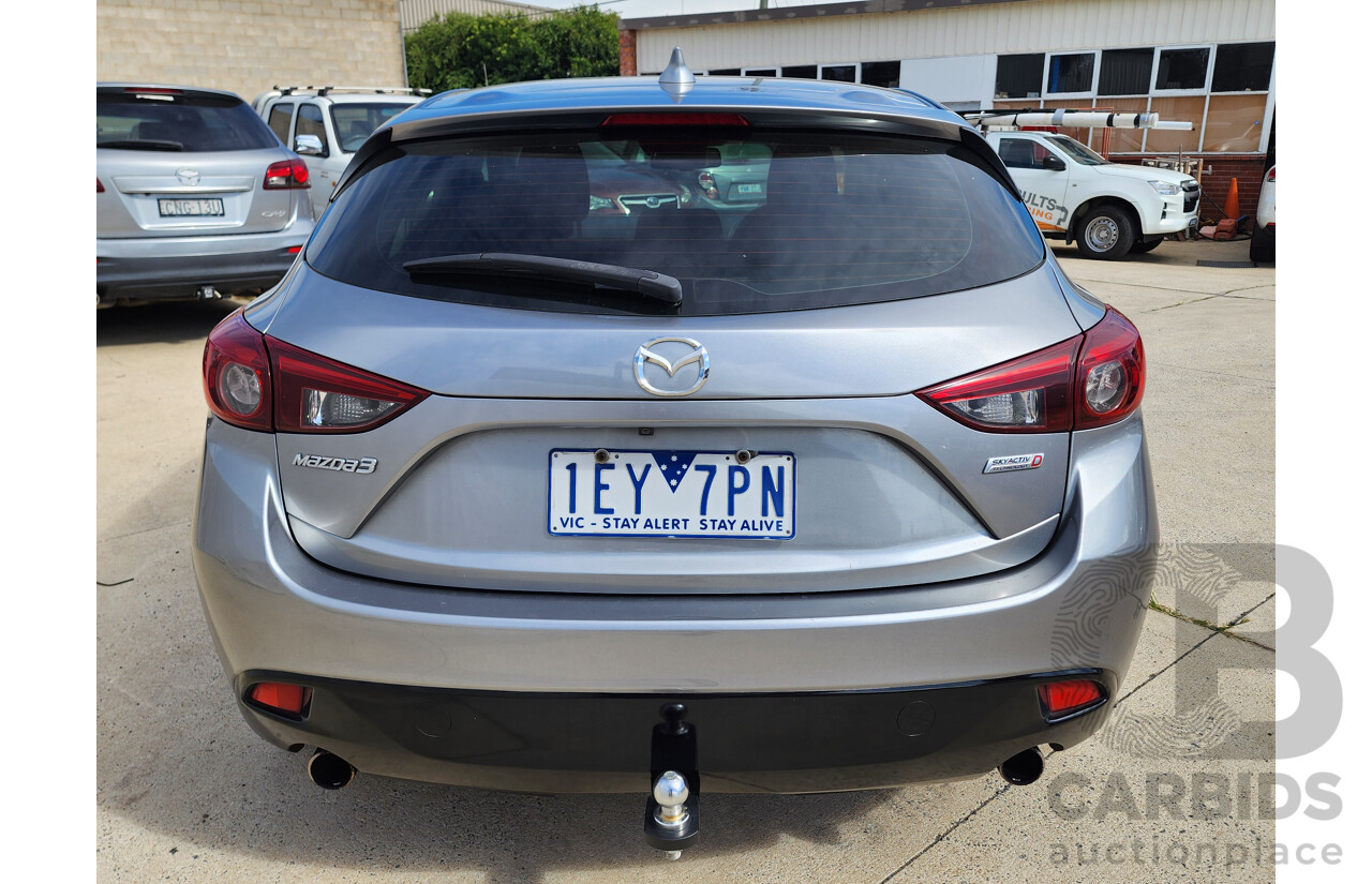 9/2014 Mazda Mazda3 XD Astina BM 5d Hatchback Silver 2.2L Turbo Diesel