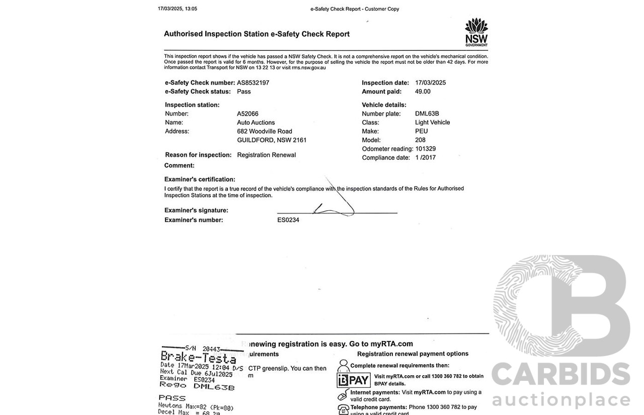 01/2017 Peugeot 208 GTi (FWD) 3d Hatchback Ruby Red Metallic Turbo 1.6L