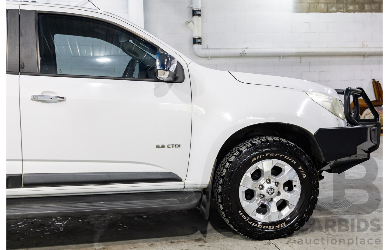 2/2013 Holden Colorado LTZ (4x4) RG Crew Cab P/Up Summit White Turbo Diesel 2.8L