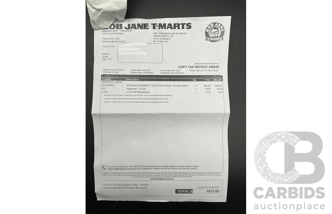 2/2013 Holden Colorado LTZ (4x4) RG Crew Cab P/Up Summit White Turbo Diesel 2.8L