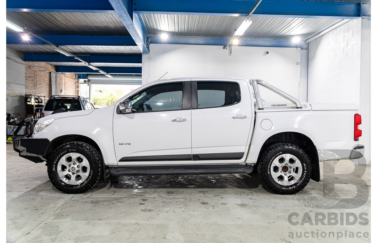 2/2013 Holden Colorado LTZ (4x4) RG Crew Cab P/Up Summit White Turbo Diesel 2.8L
