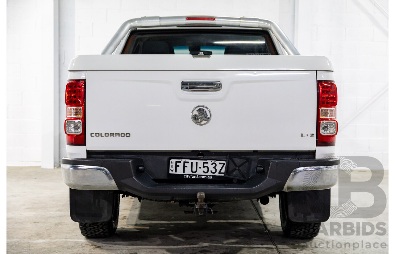 2/2013 Holden Colorado LTZ (4x4) RG Crew Cab P/Up Summit White Turbo Diesel 2.8L