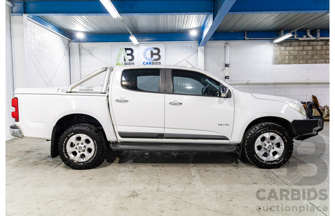 2/2013 Holden Colorado LTZ (4x4) RG Crew Cab P/Up Summit White Turbo Diesel 2.8L