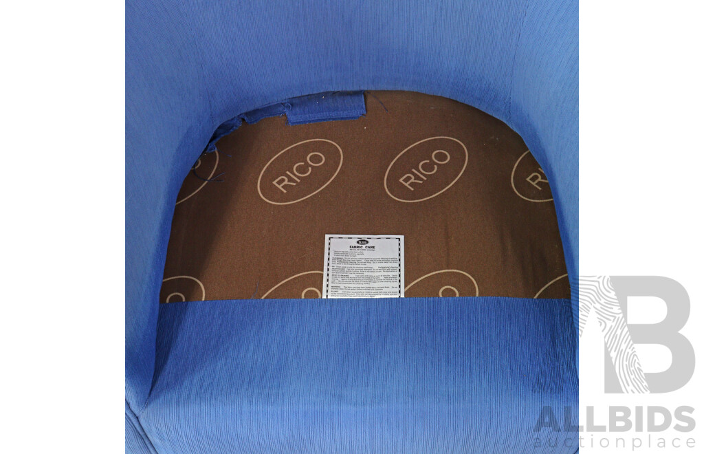 Pair of Blue Fabric Tub Chairs by Rico