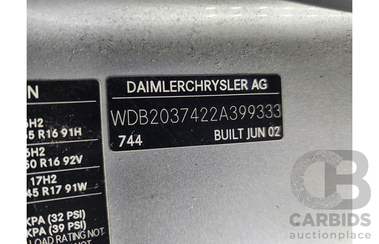 8/2002 Mercedes-Benz C200 Kompressor CL203 2d Coupe Silver 1.8L