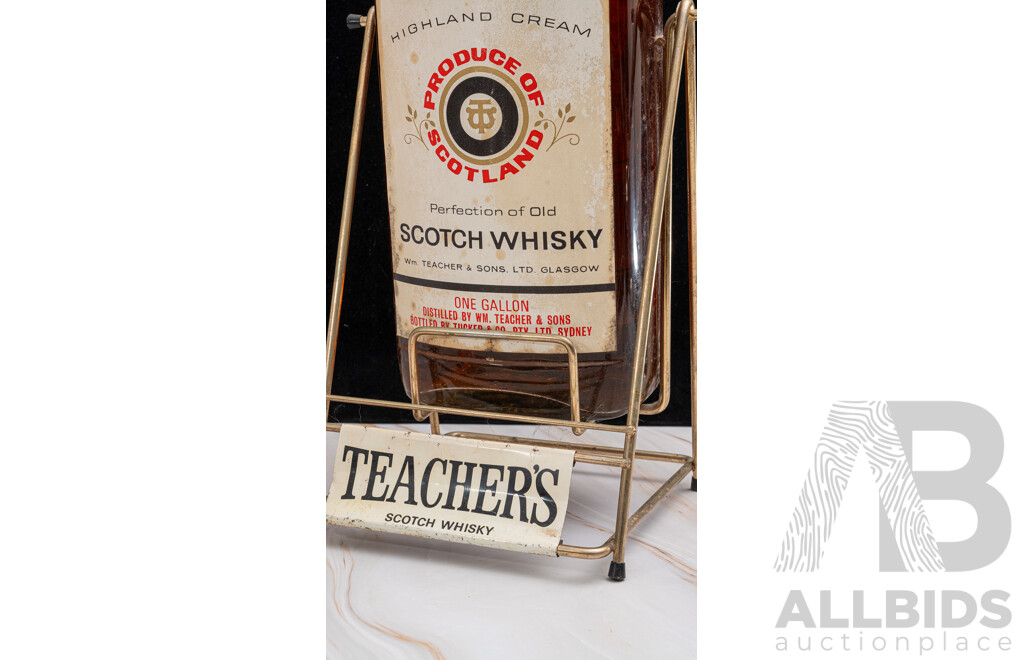 Vintage 1 Gallon Teachers Scotch Whiskey on Tilt Pourer