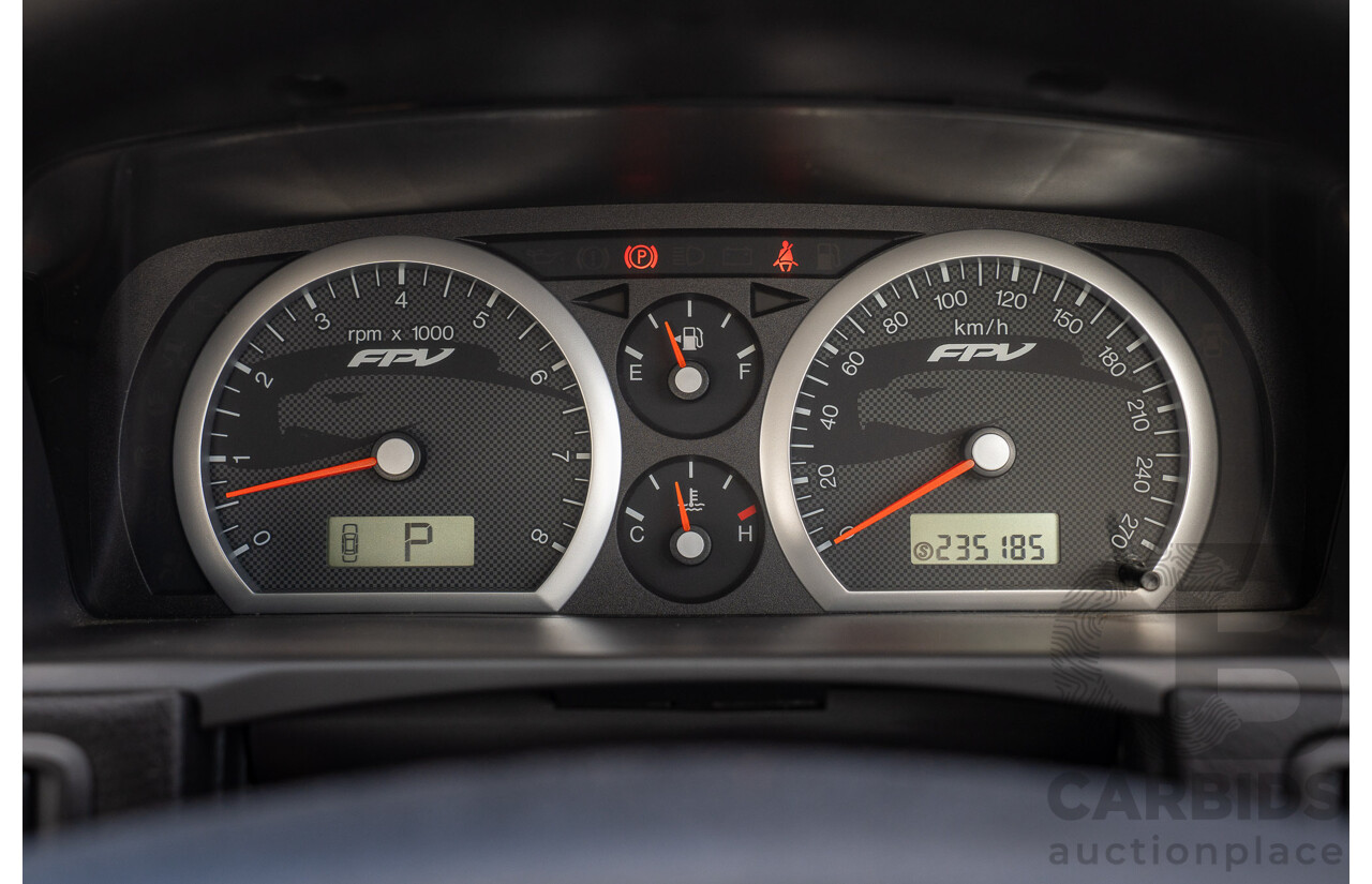 10/2006 Ford FPV Force 8 BF MKII Build No.28 4d Sedan Silhouette Black Metallic Boss 290 V8 5.4L