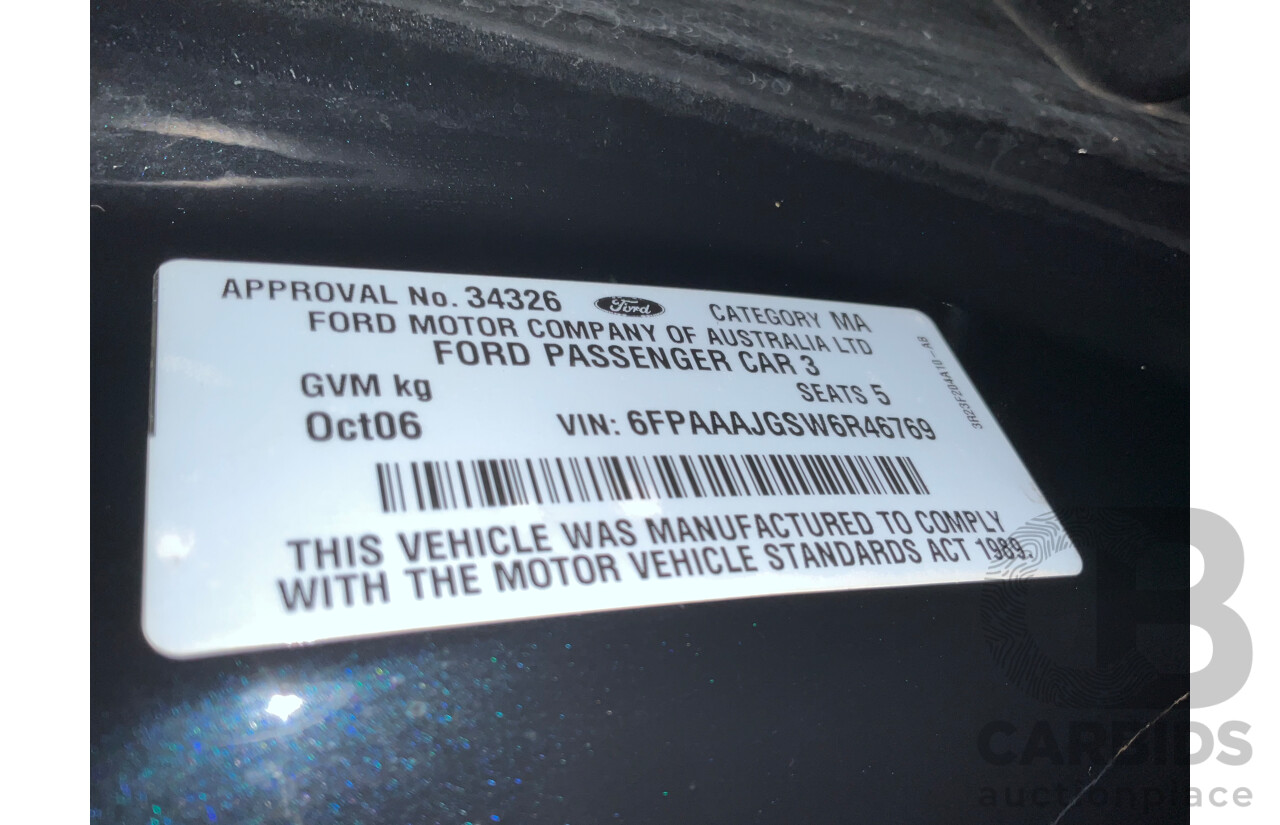 10/2006 Ford FPV Force 8 BF MKII Build No.28 4d Sedan Silhouette Black Metallic Boss 290 V8 5.4L