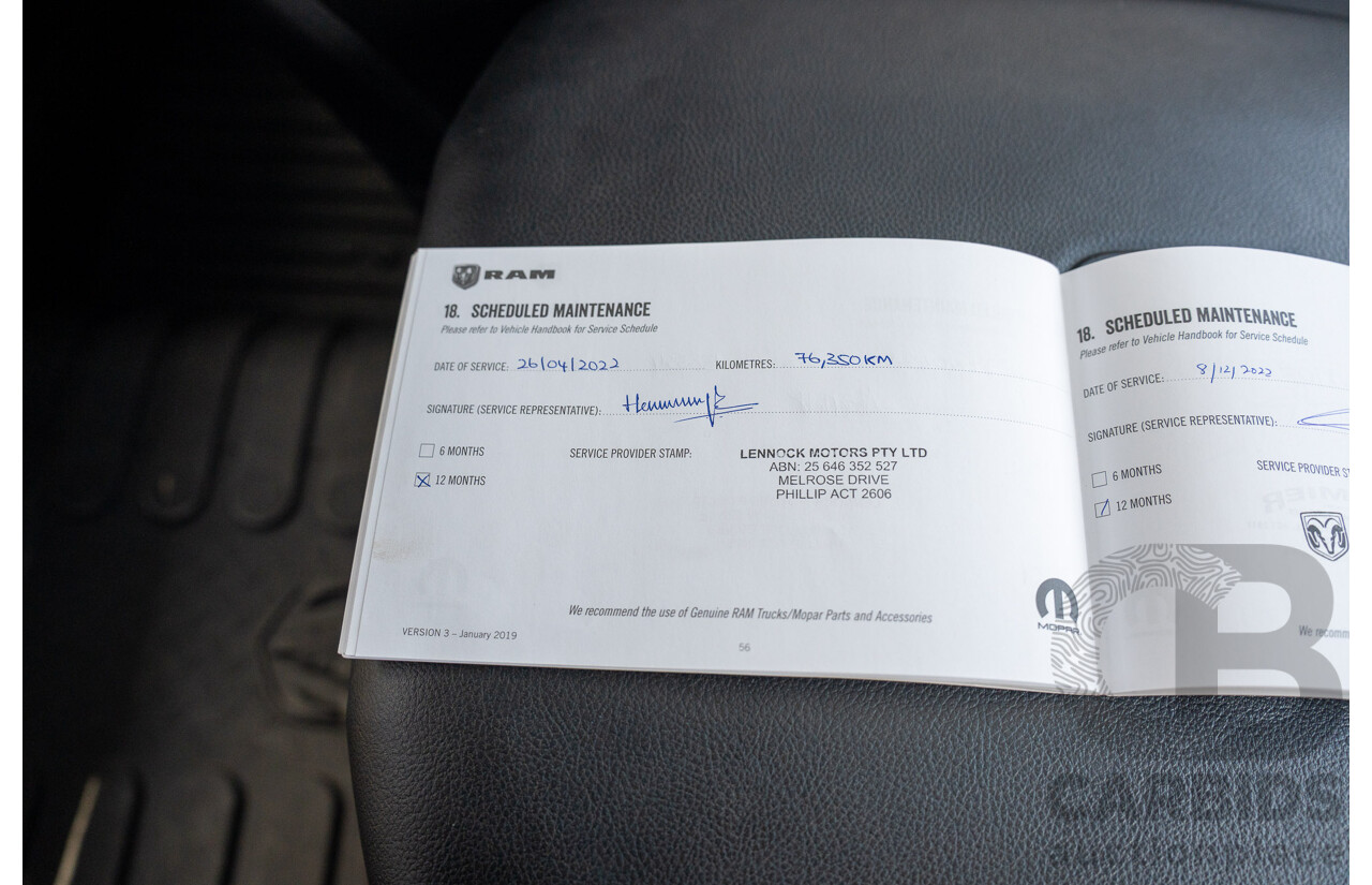 03/2020 ASV (Dodge) RAM 1500 Laramie RamBox SWB (4x4) 4d Dual Cab Utility Patriot Blue Pearl V8 5.7L