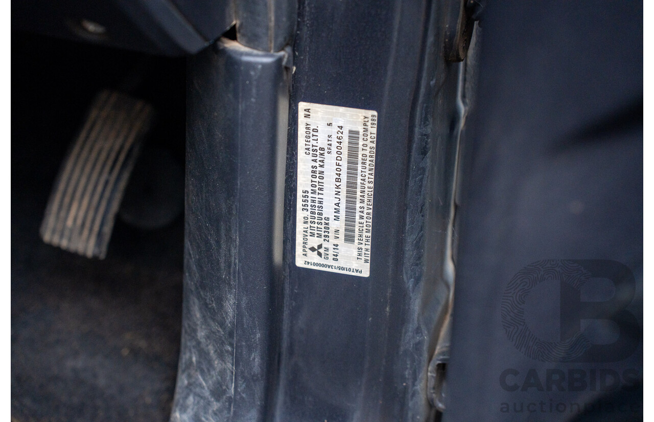 4/2014 Mitsubishi Triton GLX-R (4x4) MN MY15 Double Cab Utility Black Pearl Turbo Diesel 2.5L