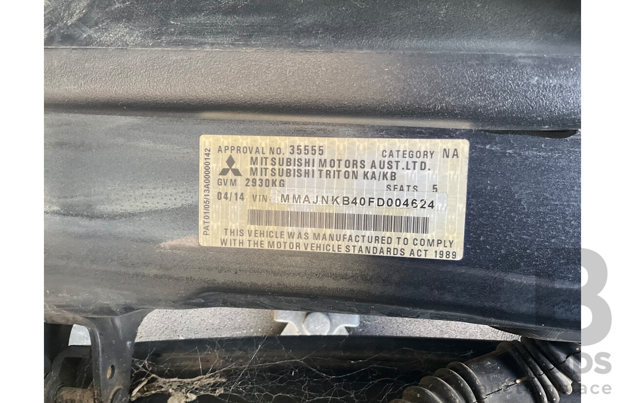4/2014 Mitsubishi Triton GLX-R (4x4) MN MY15 Double Cab Utility Black Pearl Turbo Diesel 2.5L