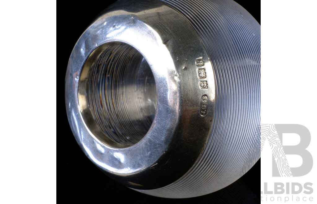 Antique Match Striker with Sterling Silver Collar, Birmingham 1909