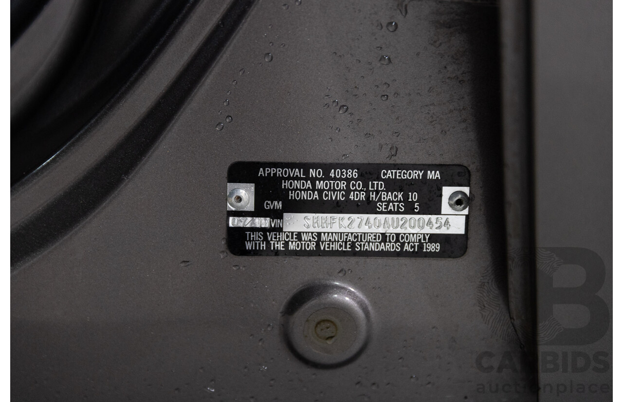 7/2011 Honda Civic Si FK MY11 5d Hatchback Urban Titianium Metallic 1.8L