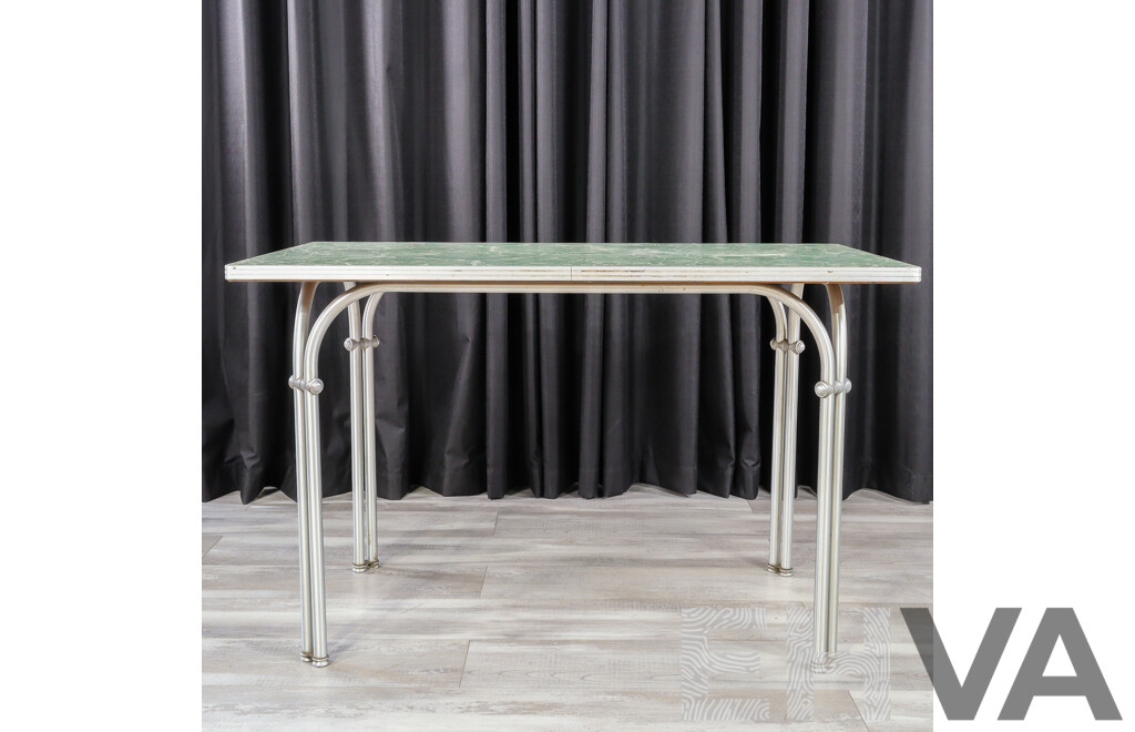 Formica Top Kitchen Table with Aluminium Pipe Base by Warren McArthur