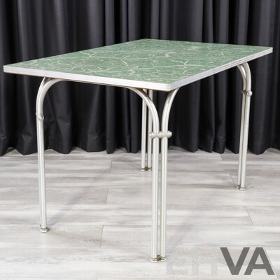 Formica Top Kitchen Table with Aluminium Pipe Base by Warren McArthur