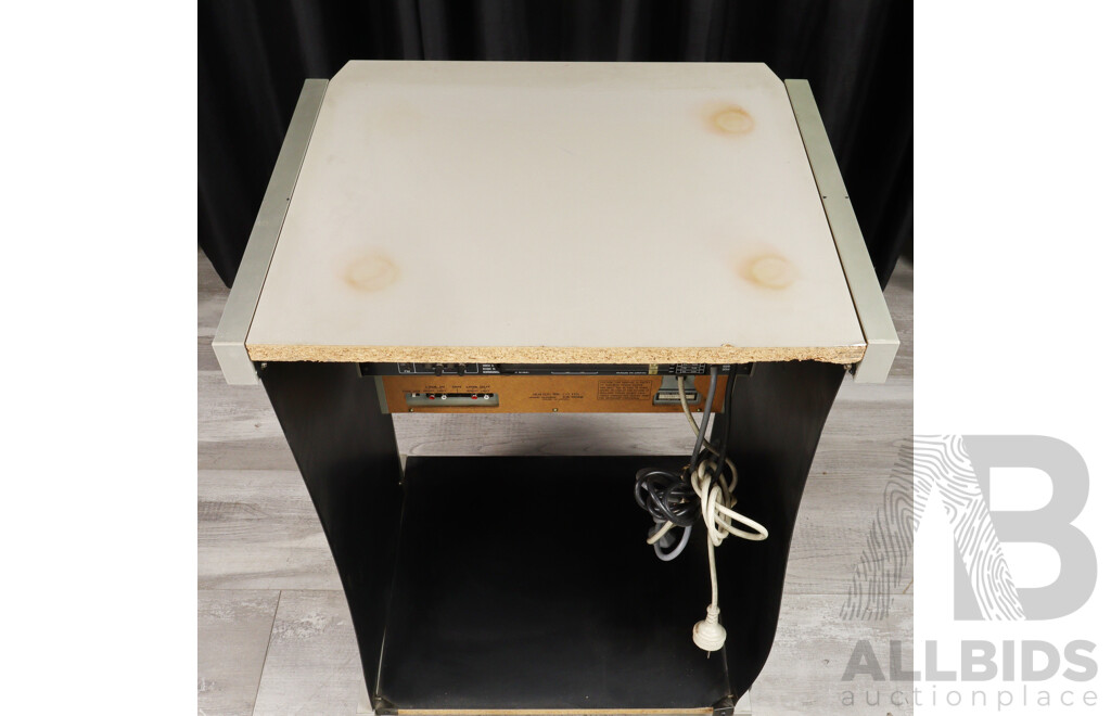 Akai Three Piece Rack Mounted Stereo System Comprising Dc Integrated Amplifier AM UO3, Stereo Tuner at KO2 & Stereo Casette Deck CS MO2, All in Akai Case