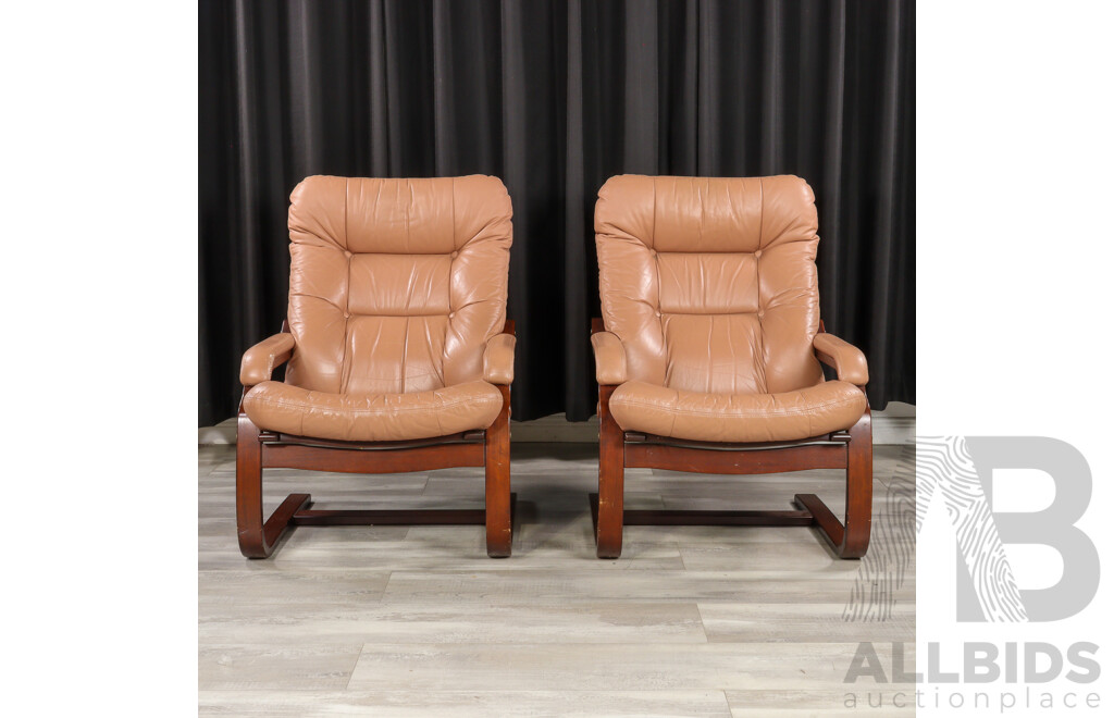 Pair of Vintage Cantilever Lounge Chairs