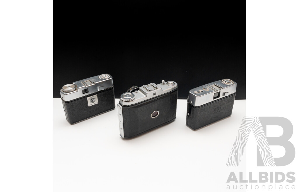 Lot of Three Ziess Ikon Cameras - Contessa LK, Colora and Nettar