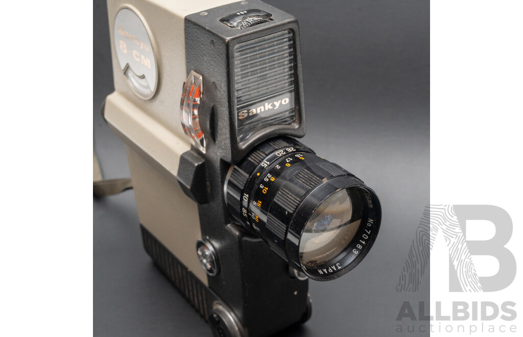 Lot of Three Super 8mm Video Cameras - Chinon Zoom 8, Sankyo, Keystone Bel Air