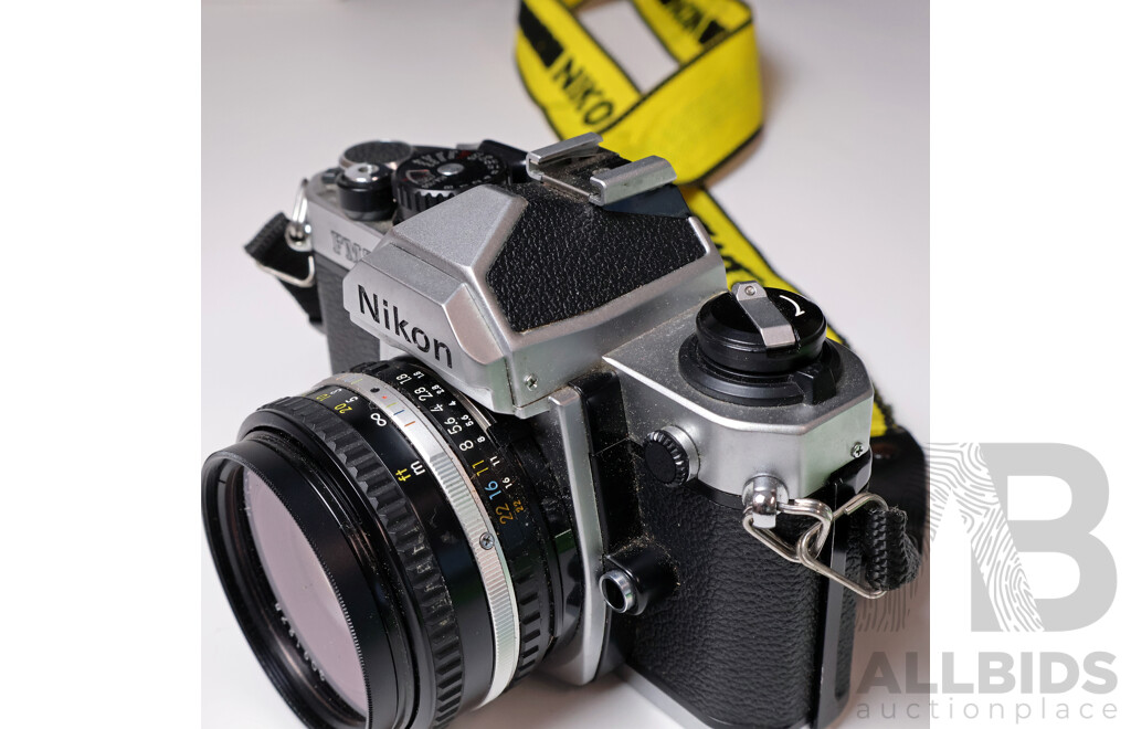 Nikon FM2n 35mm Film SLR Camera with Nikon Series E 50mm F/1.8 Lens & Promaster 7 Filter