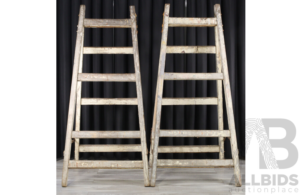 Pair of Large Timber A Frame Trestles