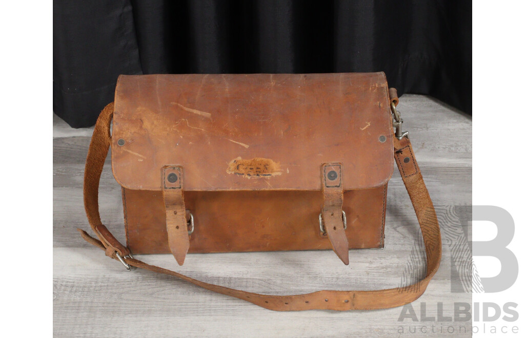 Vintage Leather Tradesmans Satchel