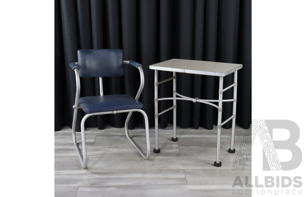 Tubular Aluminium Chair and Side Table by Warren McArthur