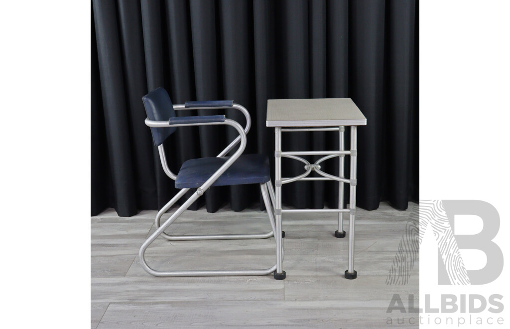 Tubular Aluminium Chair and Side Table by Warren McArthur