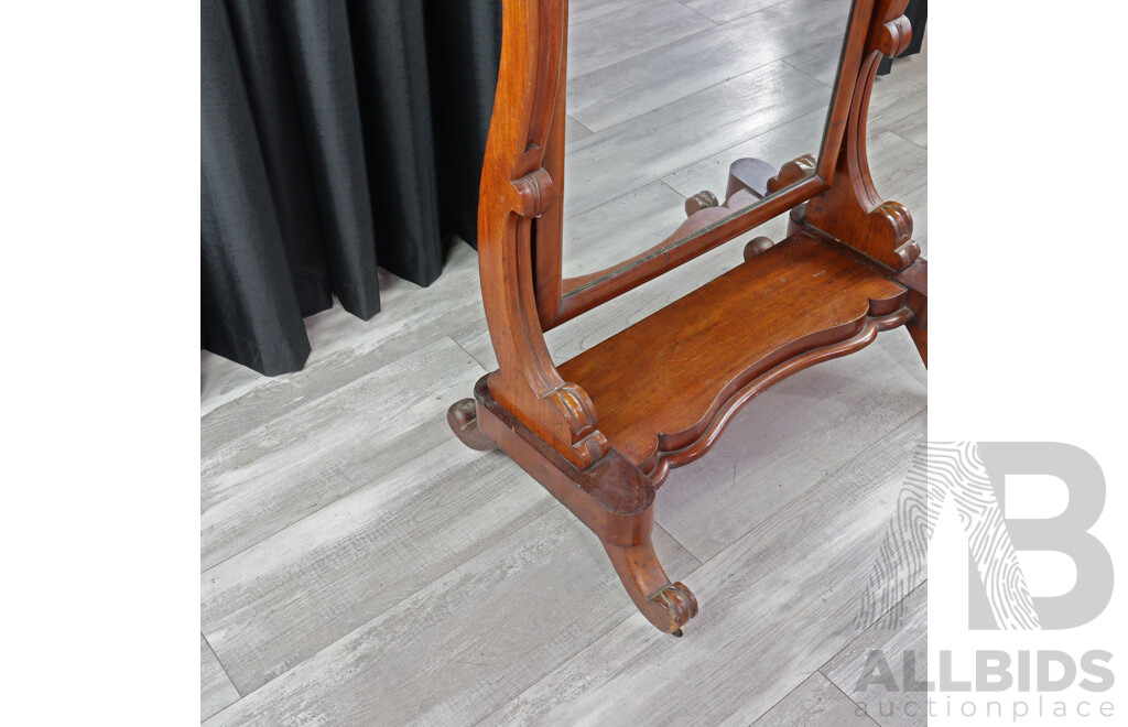 Victorian Mahogany Cheval Mirror