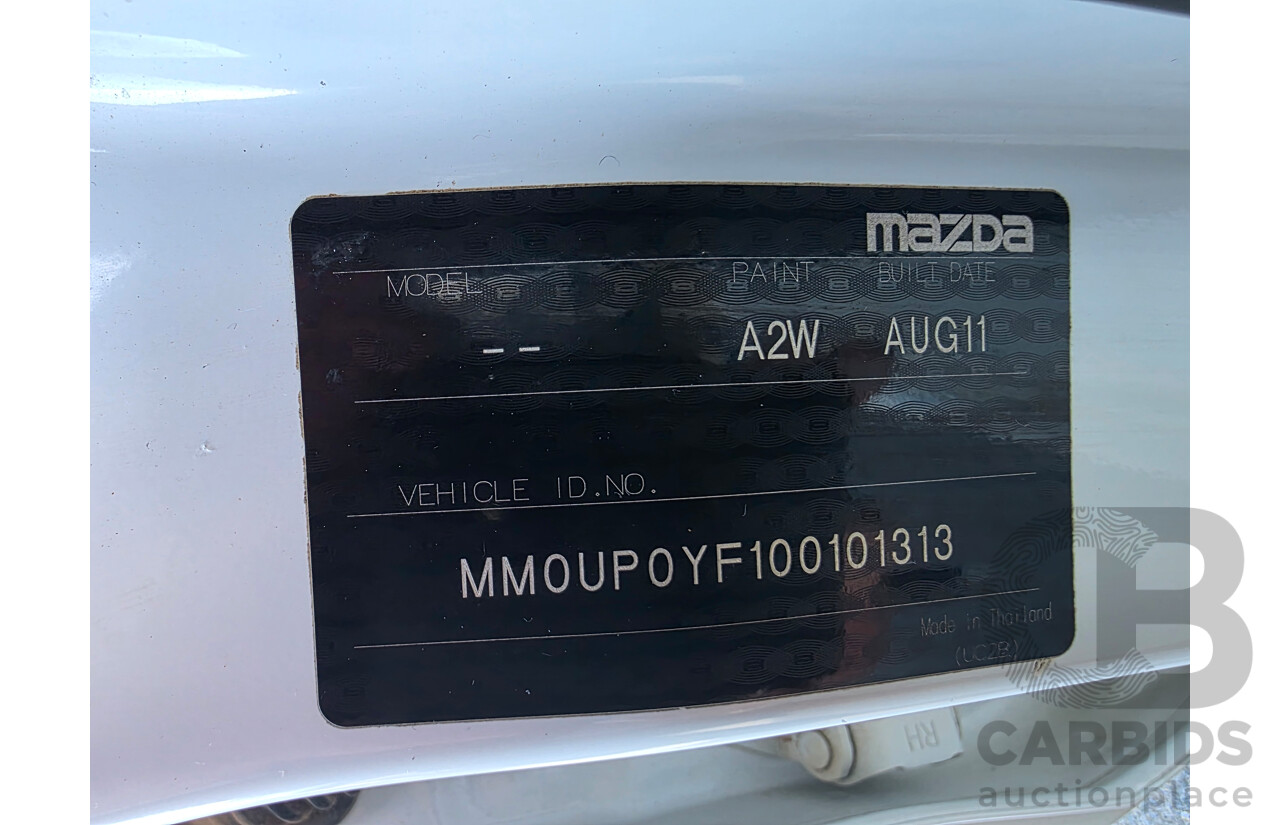 9/2011 Mazda Bt50 XTR (4x2)  Dual Cab Utility White Turbo Diesel 3.2L