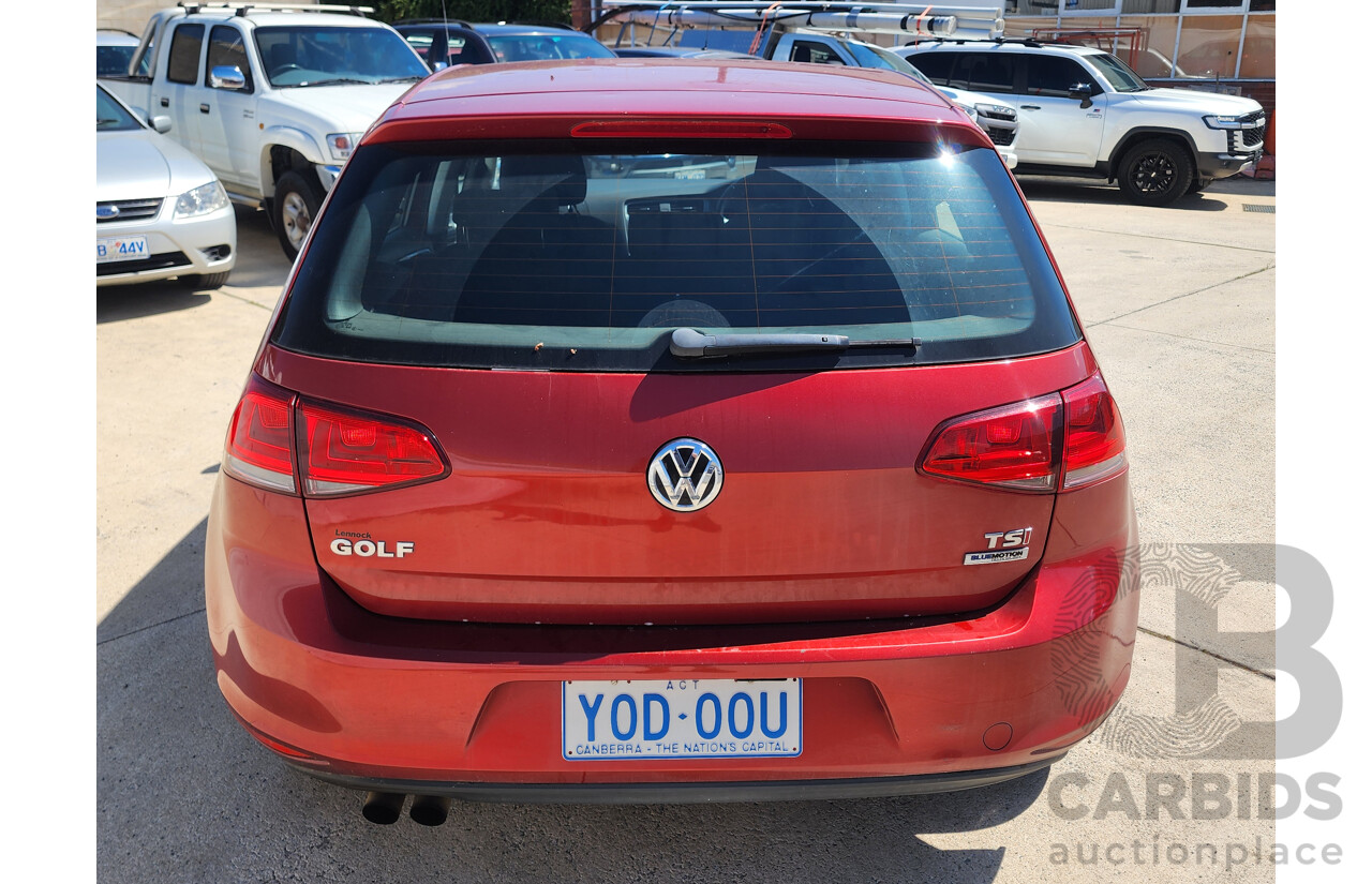 3/2015 Volkswagen Golf 90 TSI AU MY15 5d Hatchback Red 1.4L